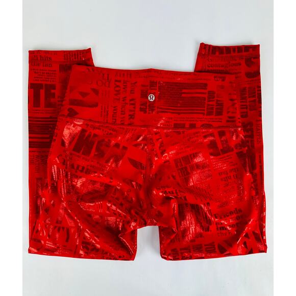 Lululemon Size 8 Wunder Under Crop High-Rise Red Manifesto Luxtreme Tights 20 YR - Picture 3 of 9